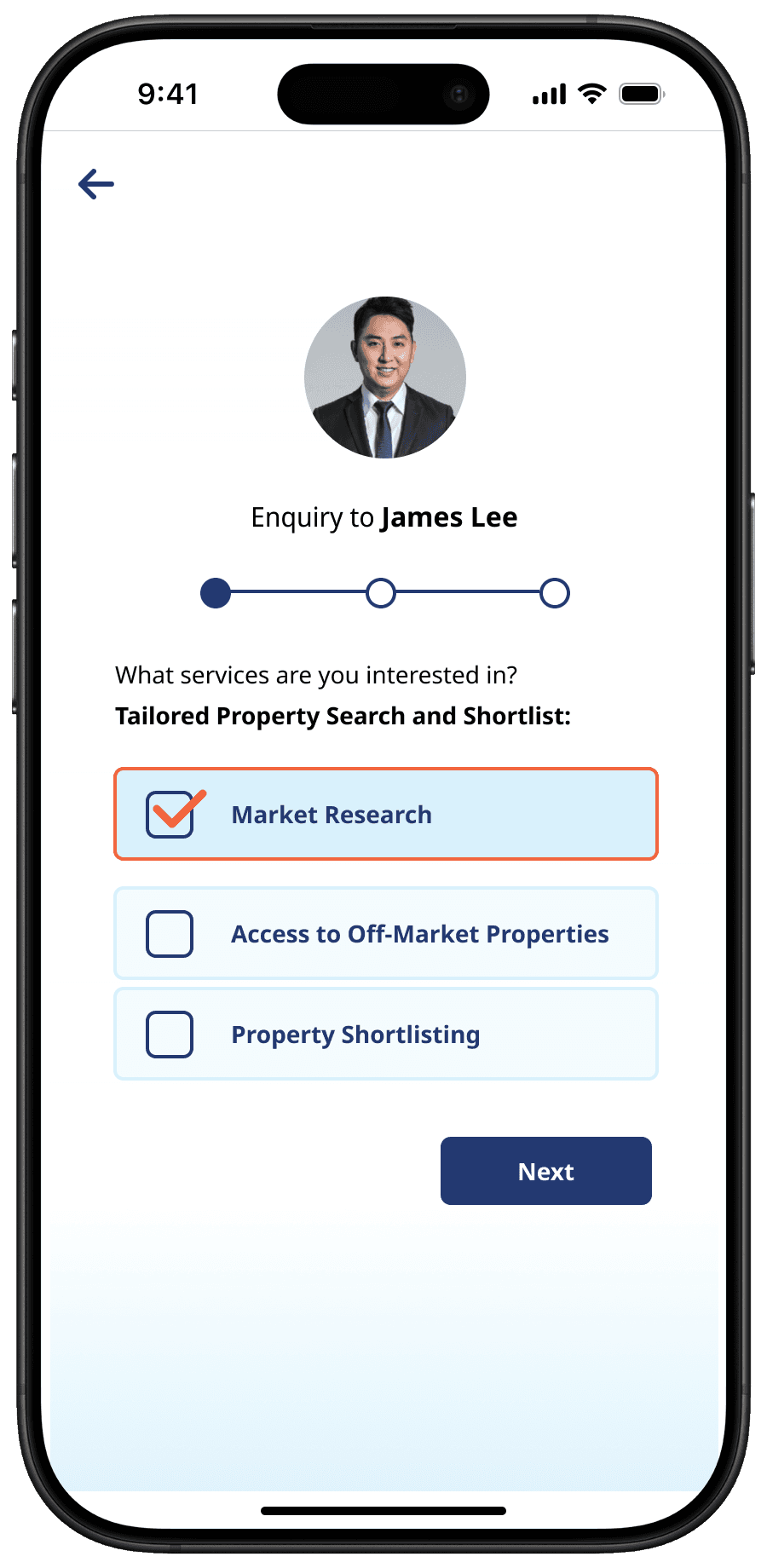 Inspected lead generation screen