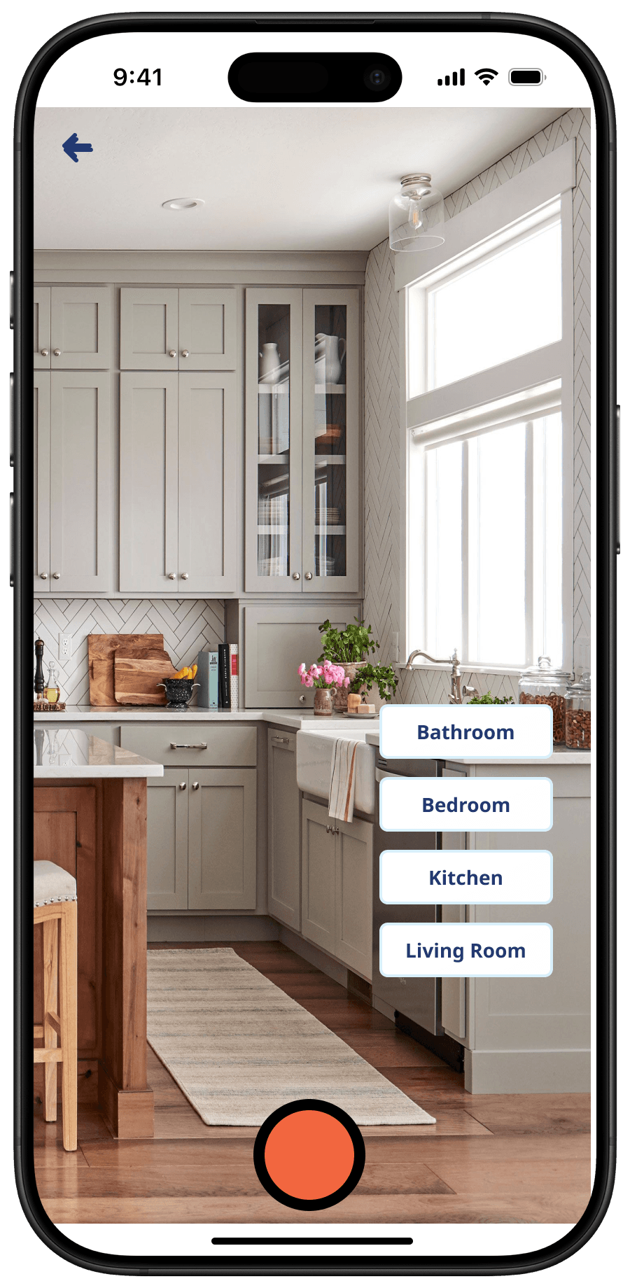 Room selection inside an Inspected walkthrough